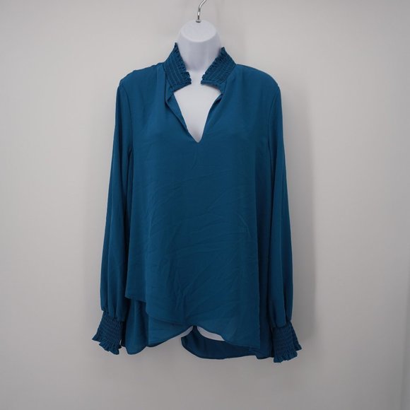 Karen Kane Teal Blouse - Picture 1 of 7